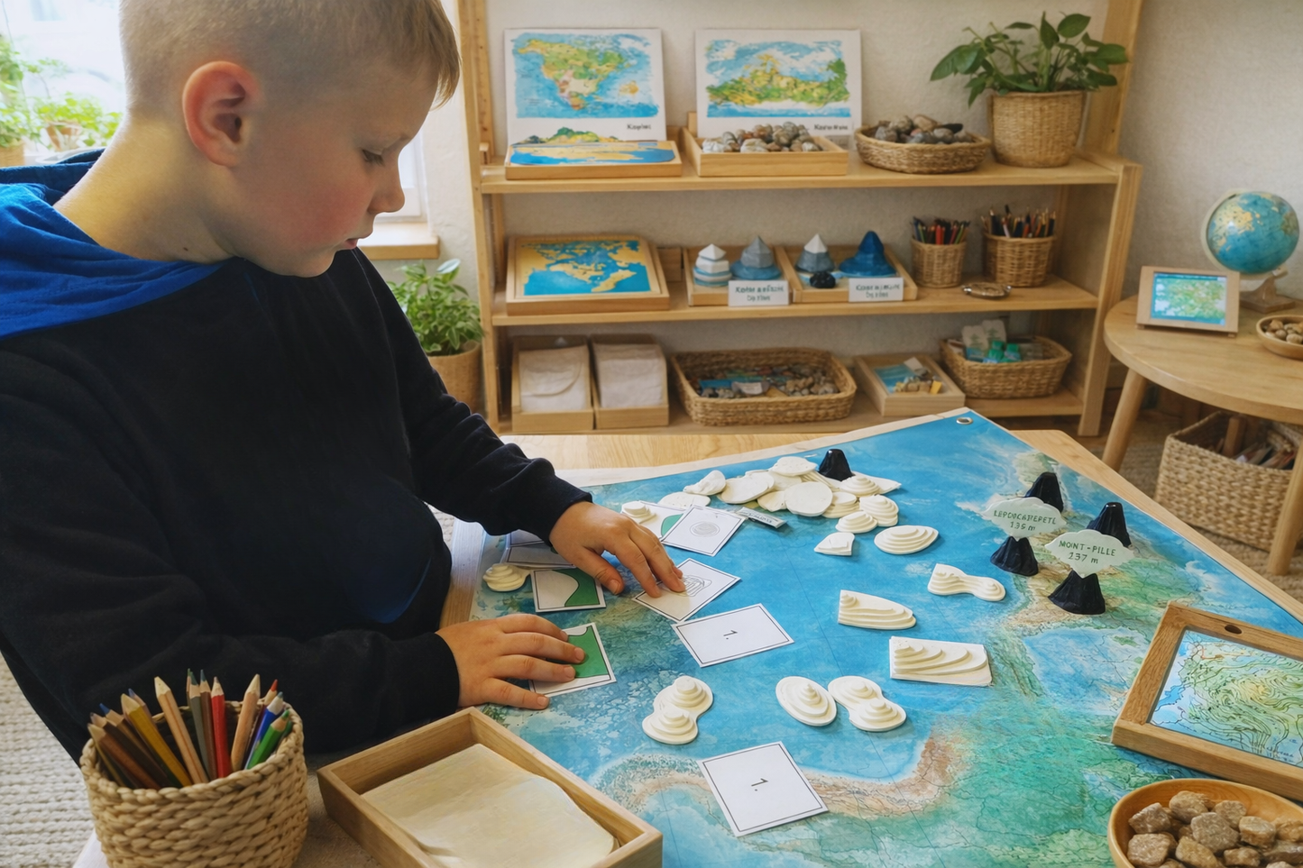 3D terrain models demonstrating contour lines