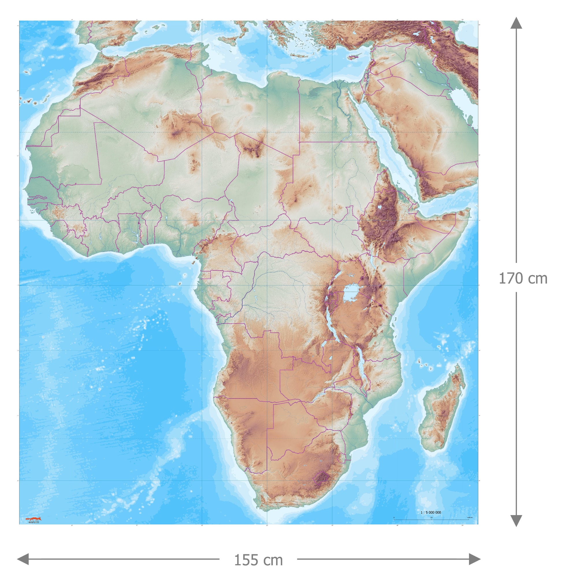 classroom map of Africa for teaching geography