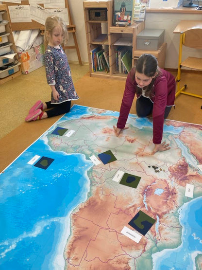 Africa map supporting active learning in geography lessons