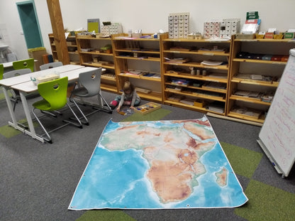 physical map of Africa showing terrain and relief