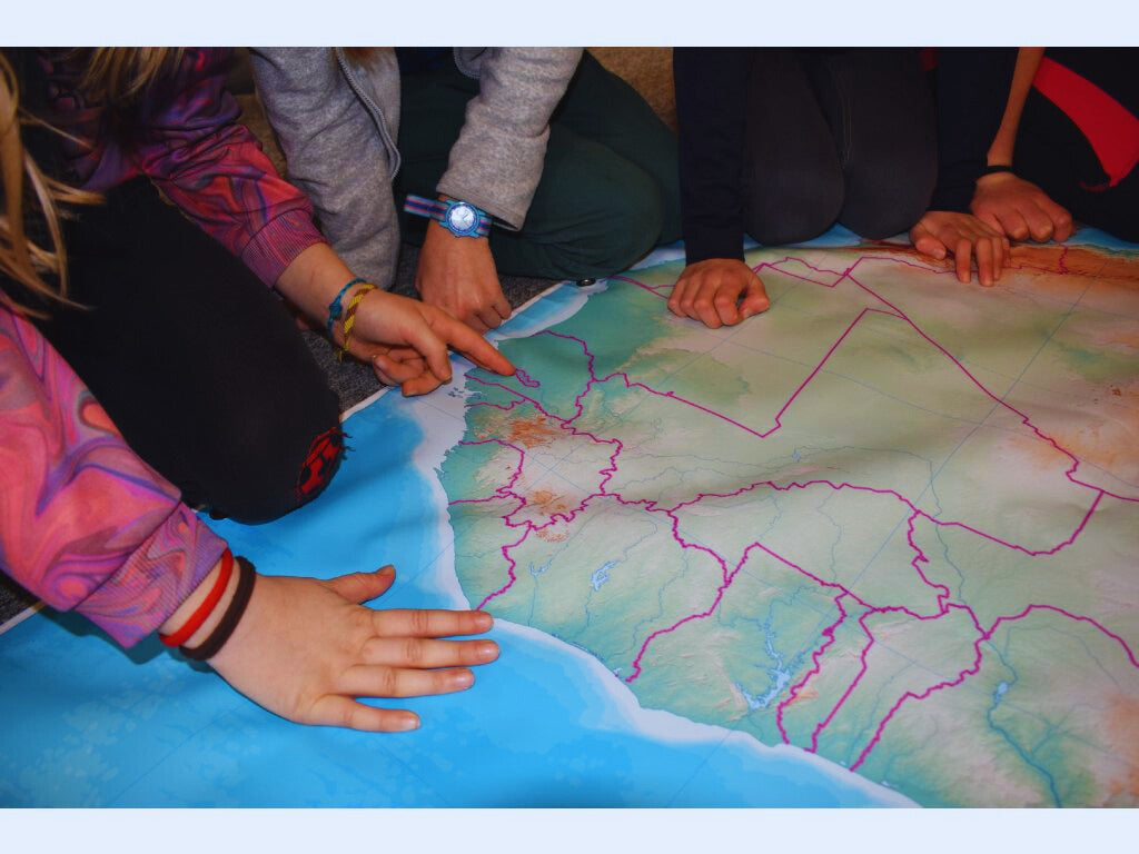 Africa wall map for students in classroom
