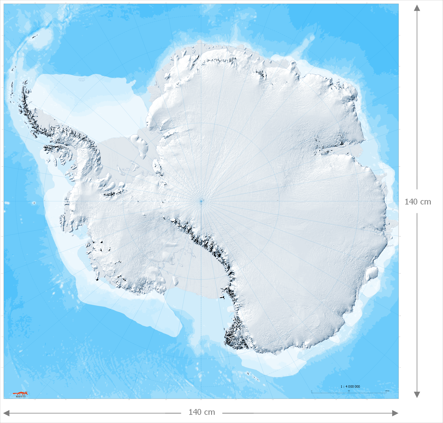large format map of Antarctica for group learning