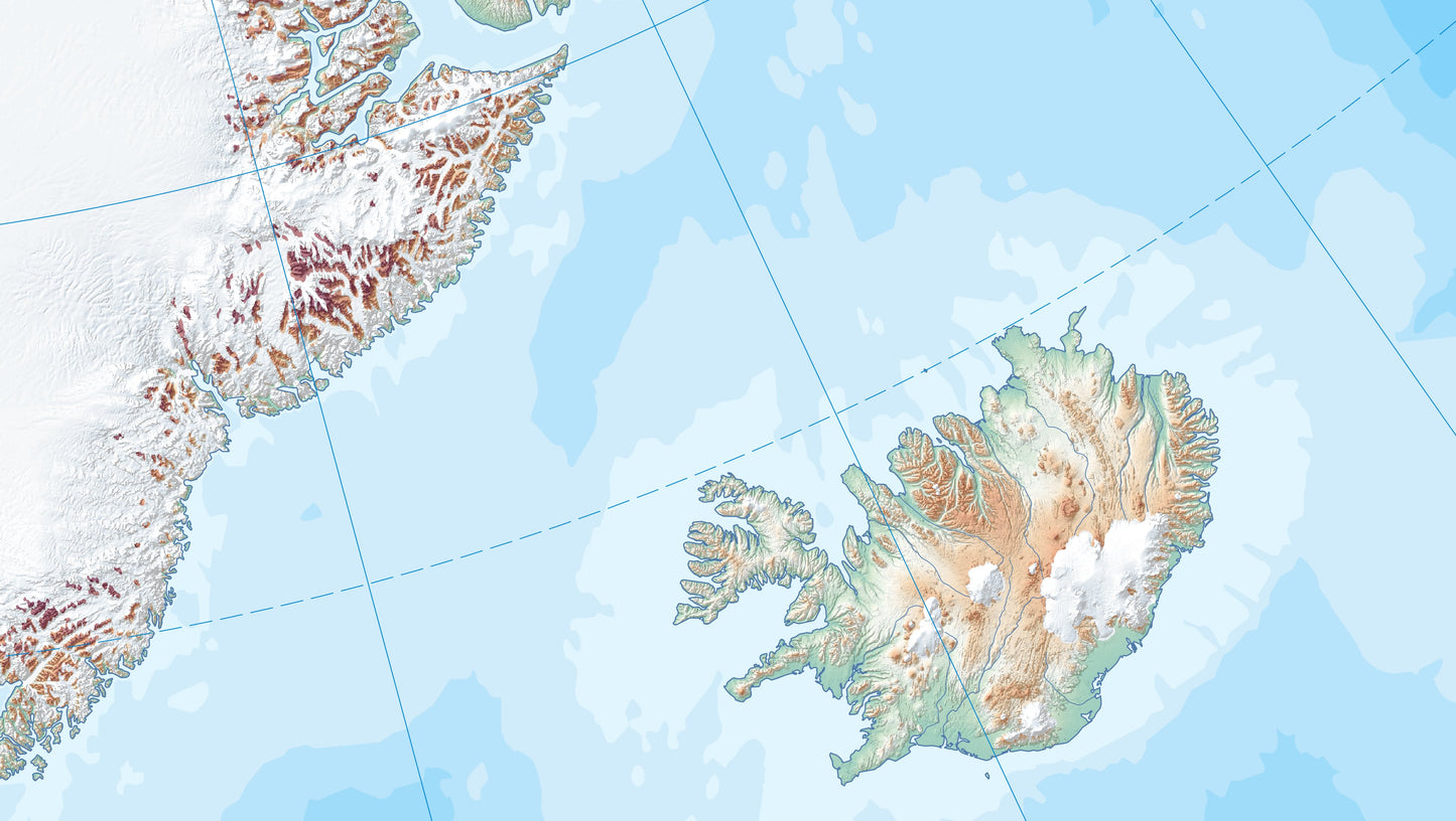 Arctic wall map for students in classroom