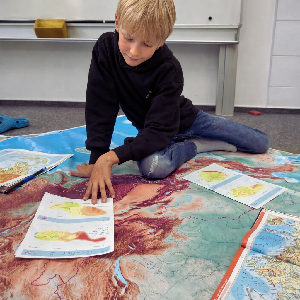 classroom map of Asia for teaching geography