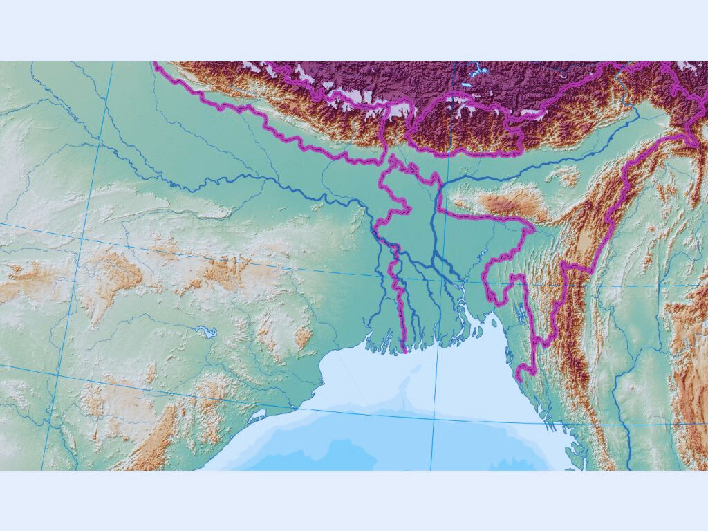 Asia geography map designed for school learning