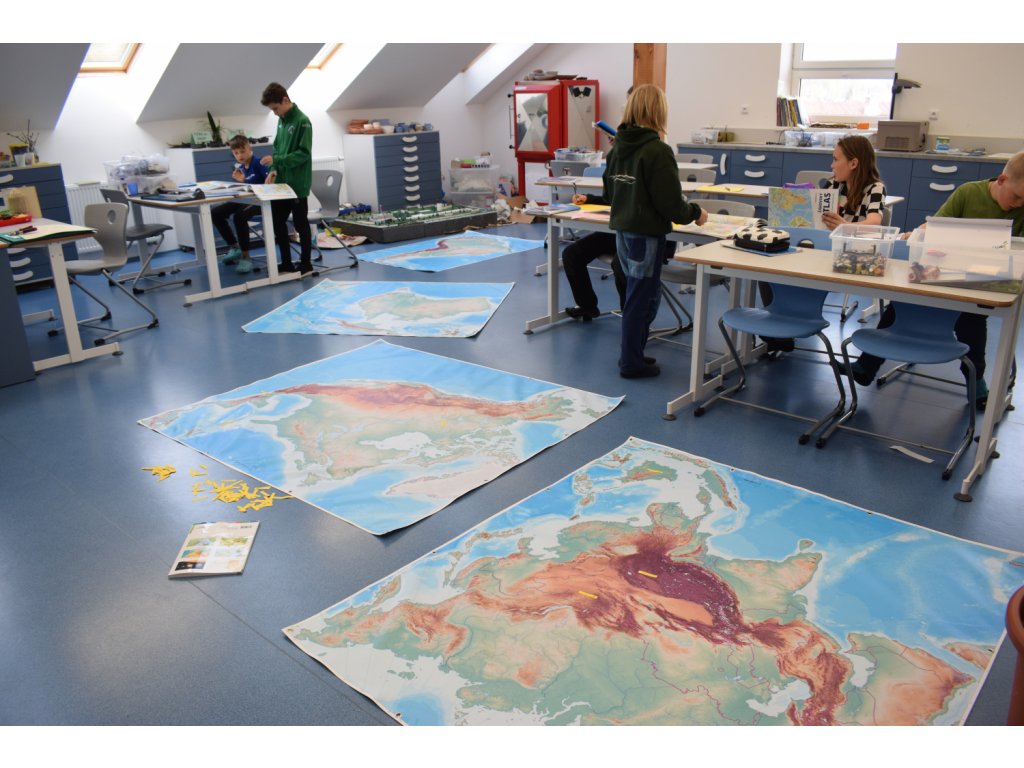 Asia wall map for students in classroom