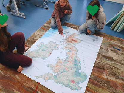 classroom map of the British Isles for teaching geography
