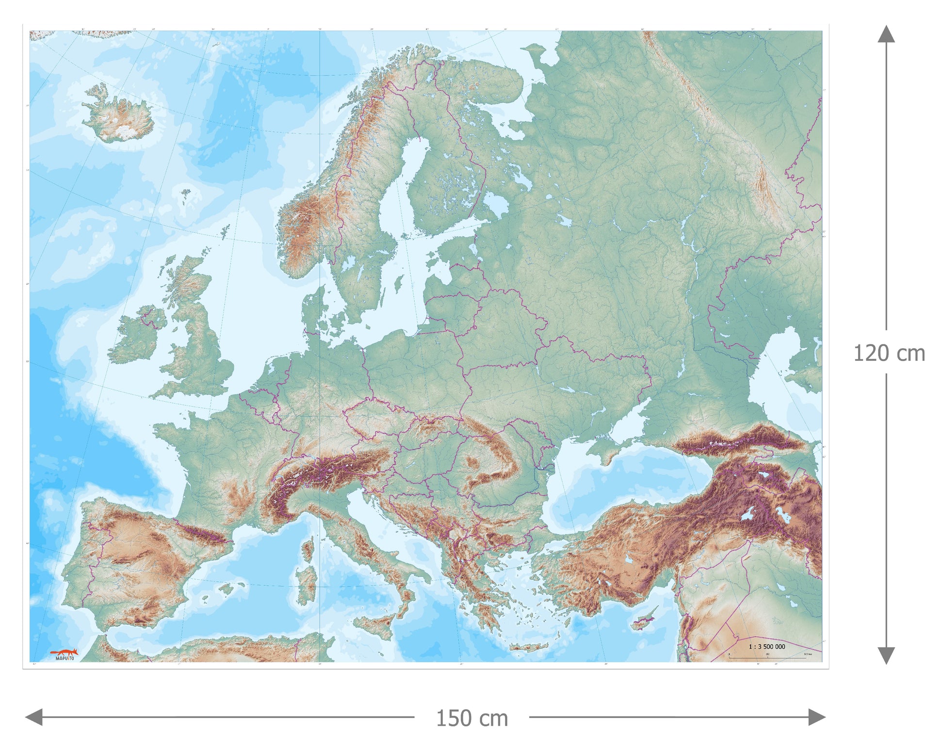 classroom map of Europe for teaching geography
