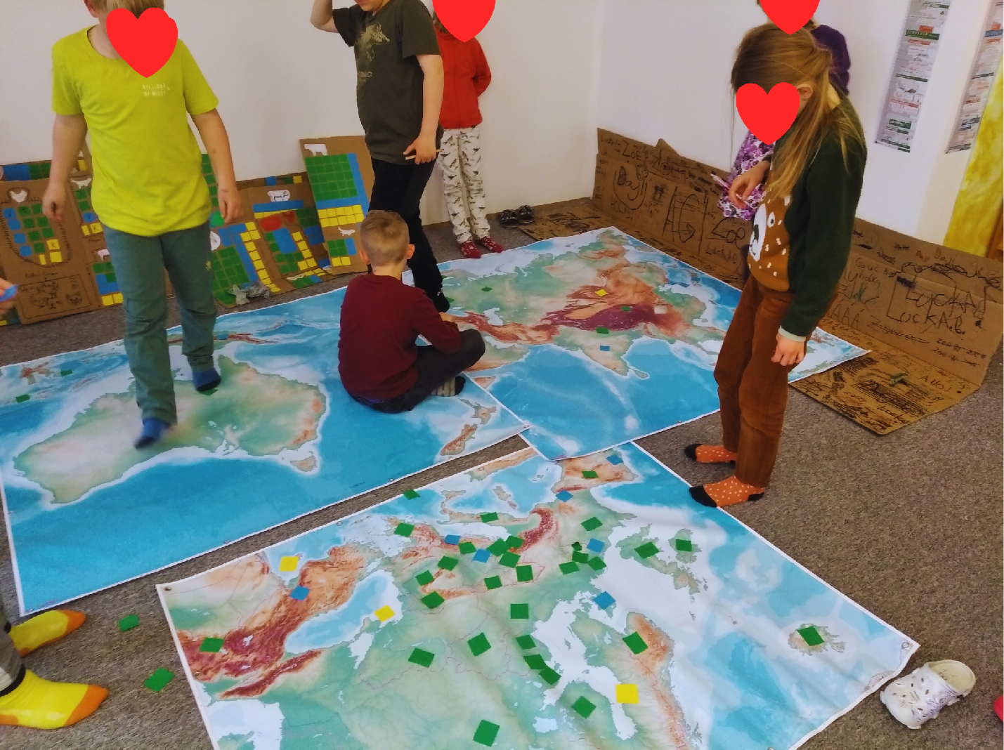 large Europe map used for floor learning in class