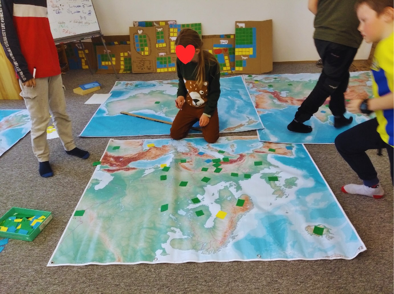 interactive learning with a large Europe map