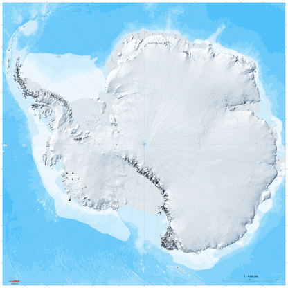 large wall map of Antarctica for classroom use