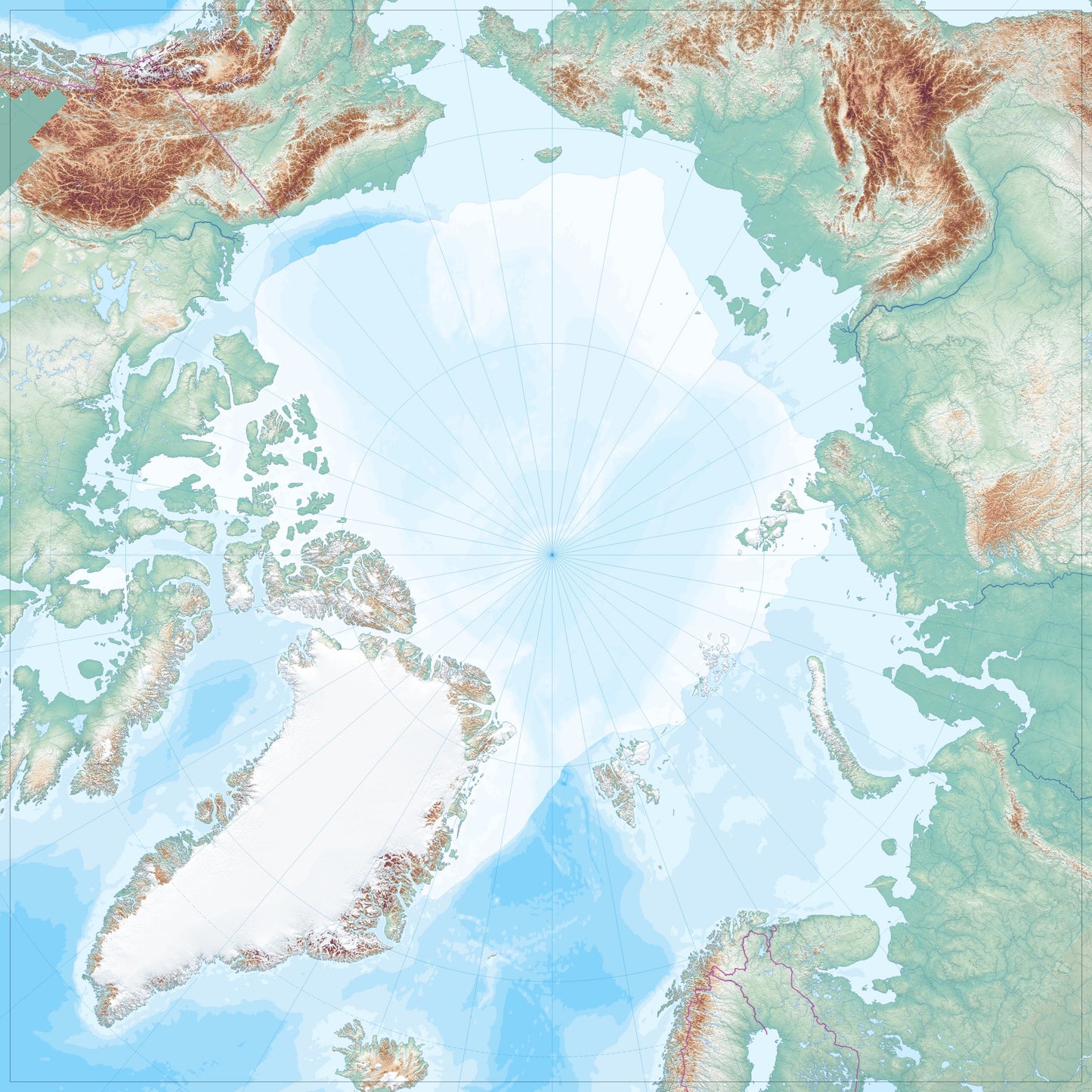 large wall map of the Arctic for classroom use