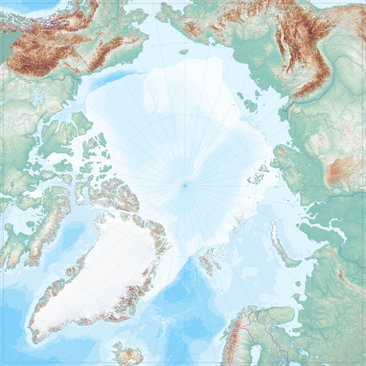 large wall map of the Arctic for classroom use