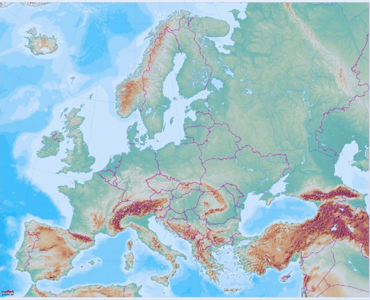 large wall map of Europe for classroom use