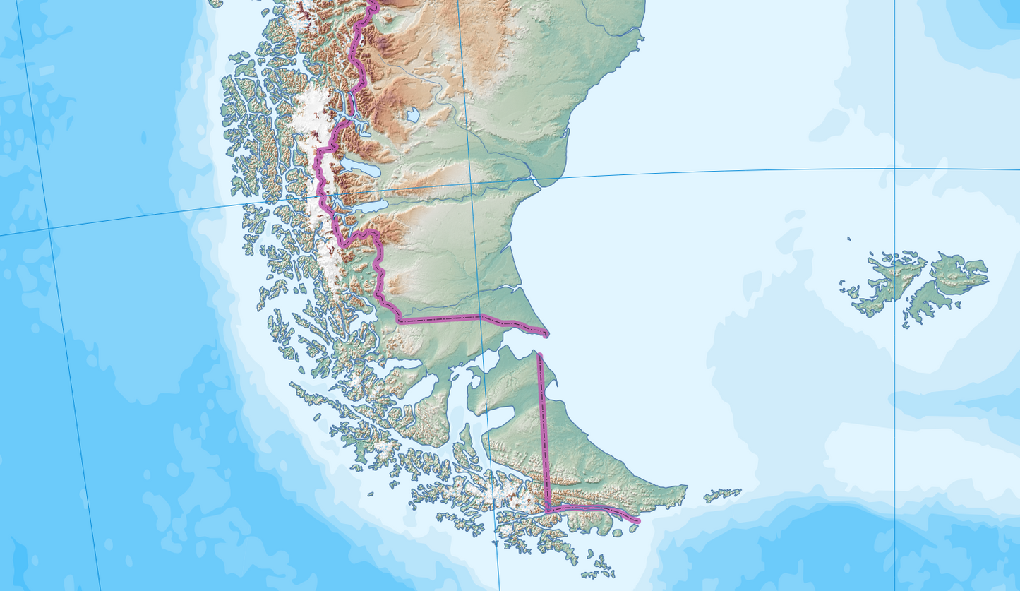 South America geography map designed for school learning