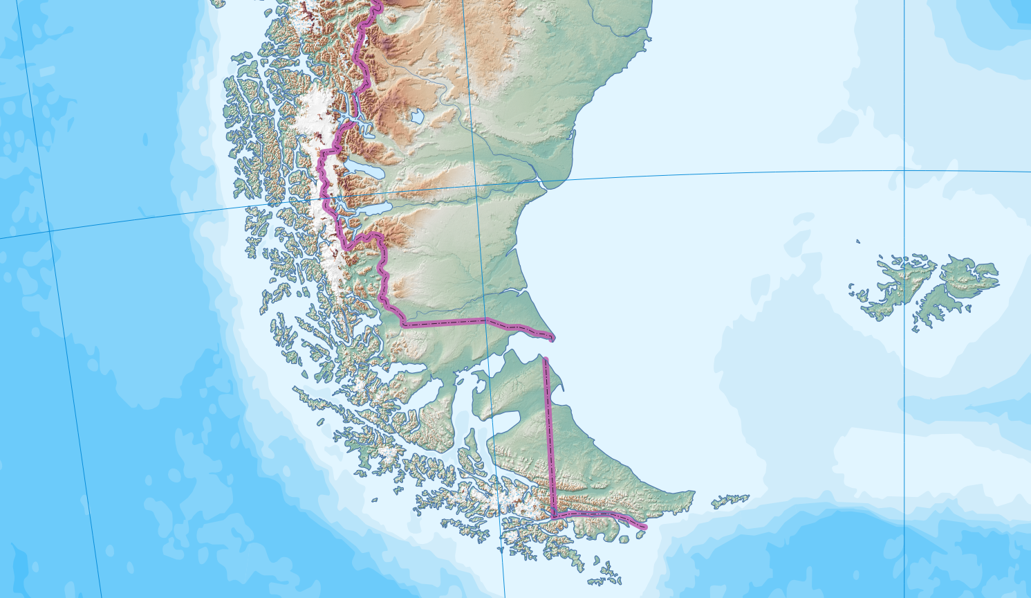South America geography map designed for school learning