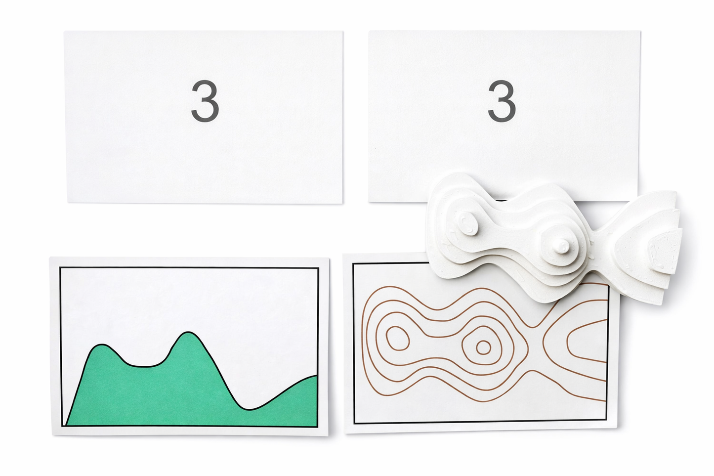 topographic education materials with contour line exercises