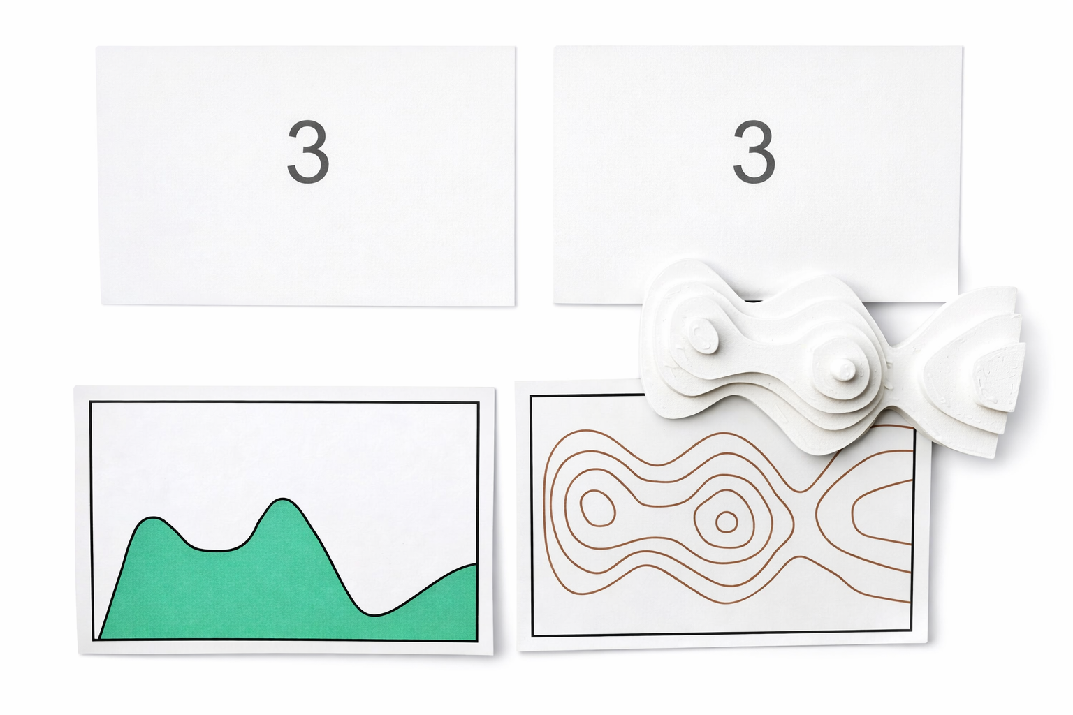 topographic education materials with contour line exercises