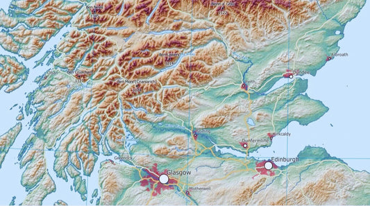 geography map of the UK and Ireland for students