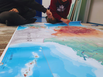 classroom map of the USA for teaching geography