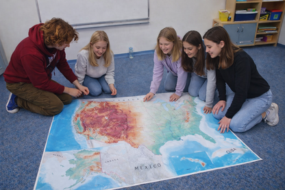 USA geography map designed for school learning