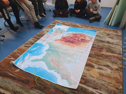 USA map supporting active learning in geography lessons