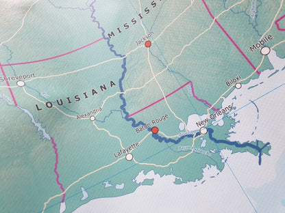 political map of the USA showing states and borders