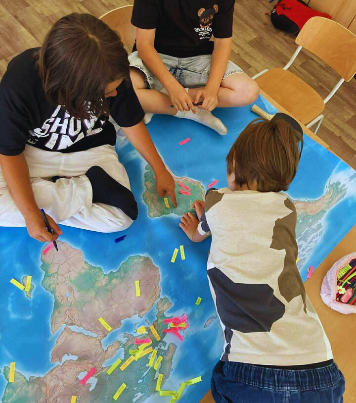 large format world map for classroom teaching