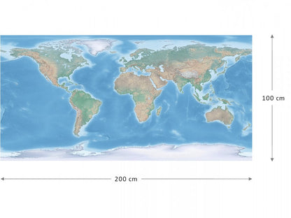world map as a geography teaching aid for schools